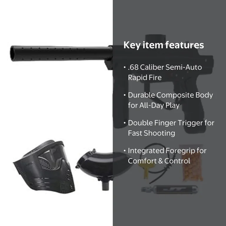 JT Stealth Ready to Play Paintball Marker Gun Kit includes Goggle