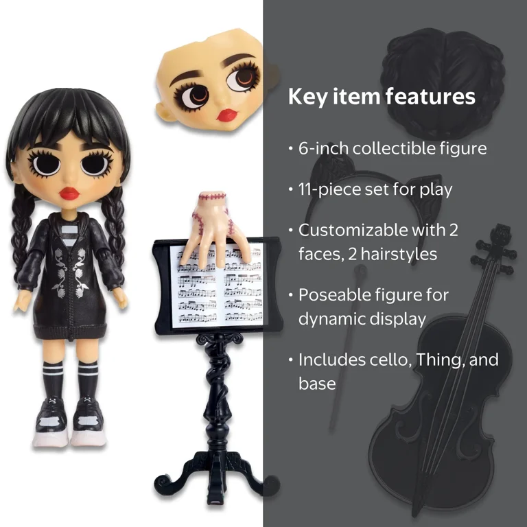 Wednesday Deluxe 6-inch Articulated Figure, 11-pieces - Walmart.com