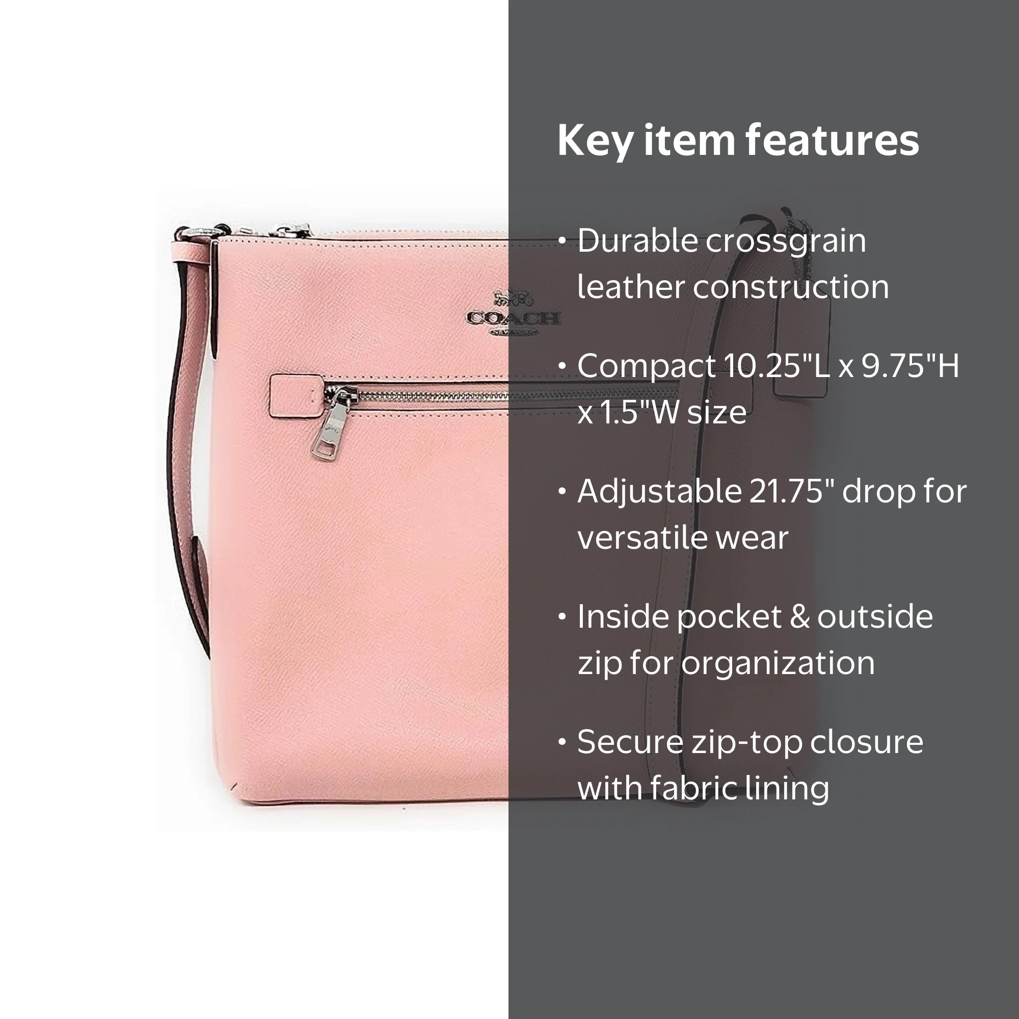 Coach Women's New Crossgrain Leather Handbag, Rowan File Crossbody