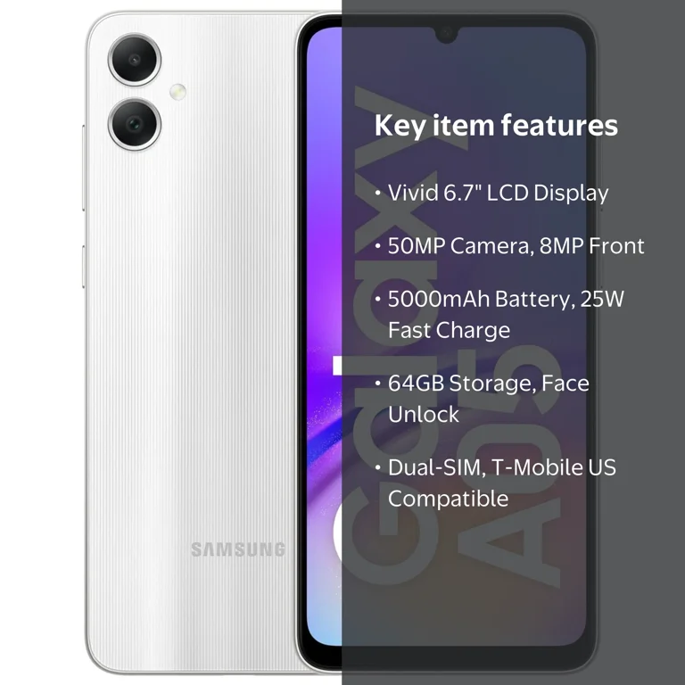 Samsung Galaxy A05 64GB Dual-SIM Unlocked GSM Android Smartphone