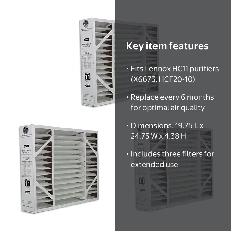 Lennox X6673 Healthy Climate Air Purifier, Dust Fits Unit, 20x25x5