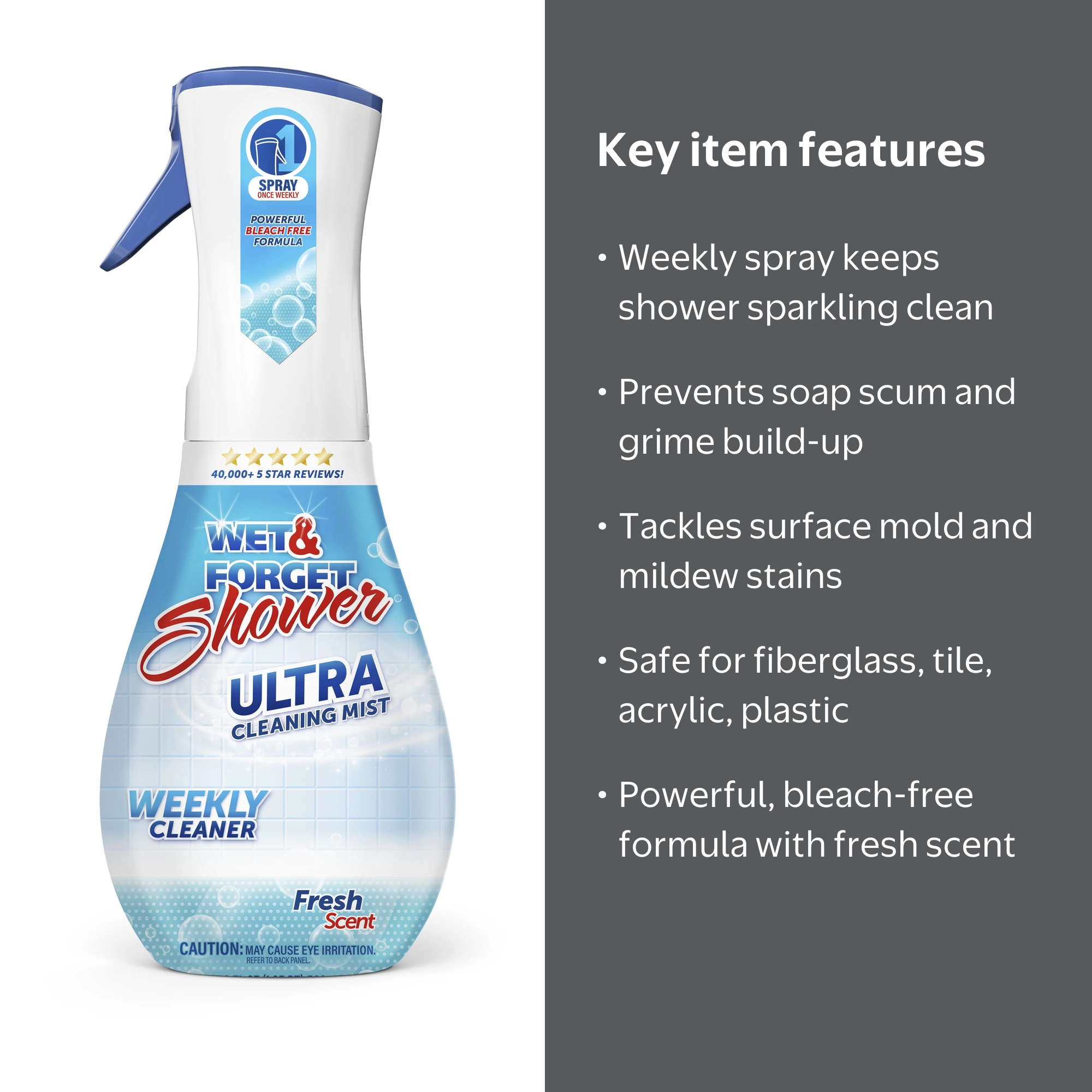 Wet and Forget, Shower Cleaner, Ultra Cleaning Mist, 16.9 fl oz