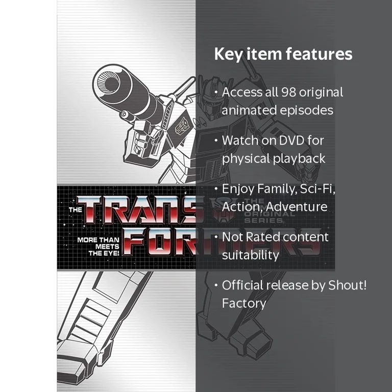 Free Shipping! SDS The Transformers Complete Original Series DVD