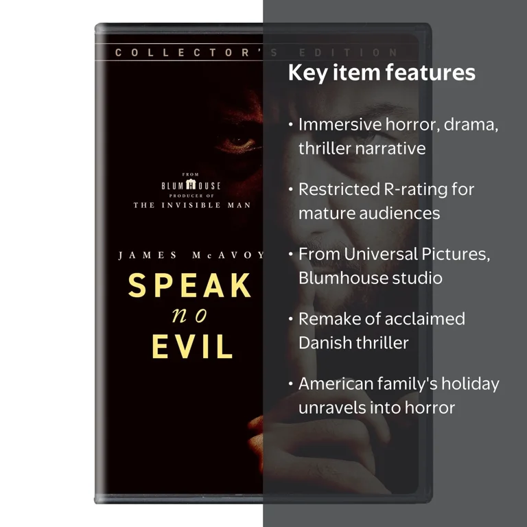 Speak No Evil DVD, Thriller, Rated R, Horror, Drama, Universal