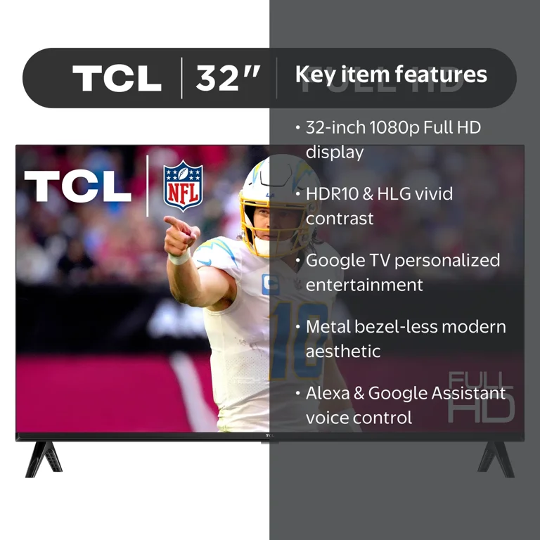 TCL 32” Class S 1080p FHD HDR LED Smart TV with Google TV