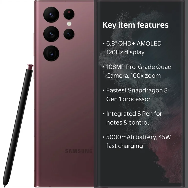 Samsung Galaxy S22 Ultra S9080 256GB 12GB 5G DUAL SIM Global Model
