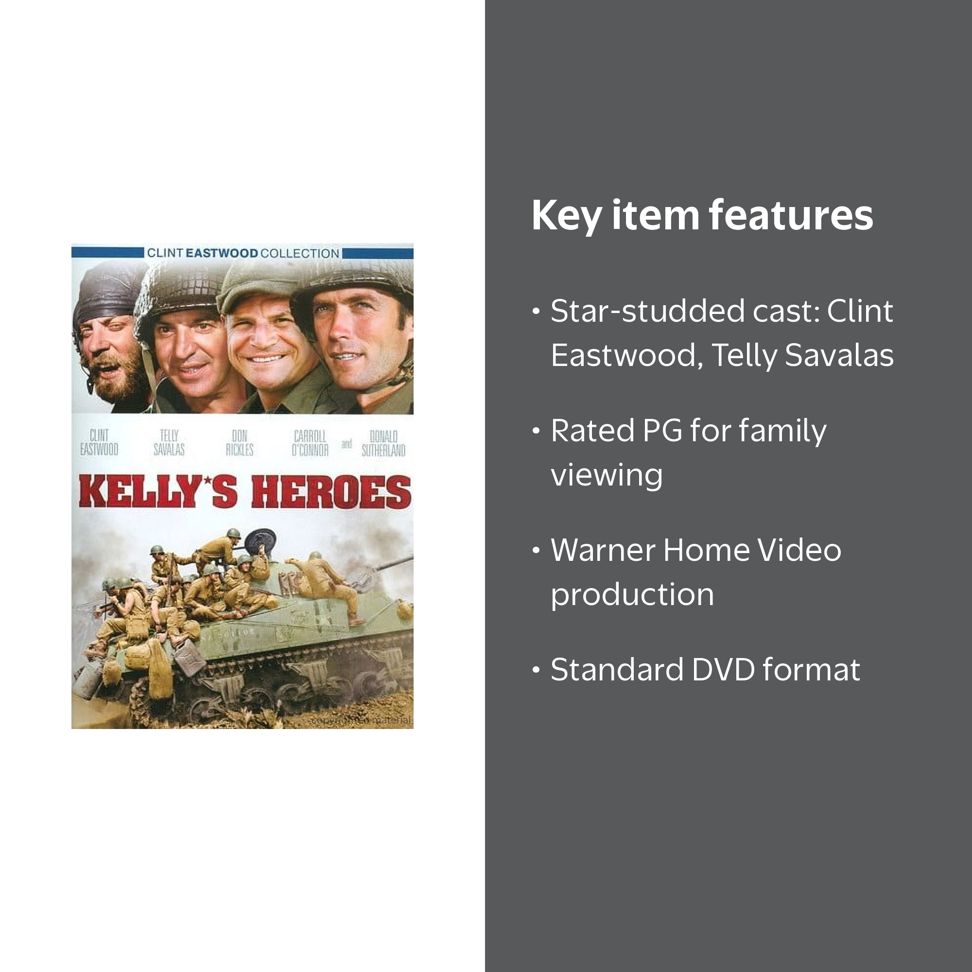Warner Home Video: Kelly's Heroes (DVD) - Clint Eastwood, Telly