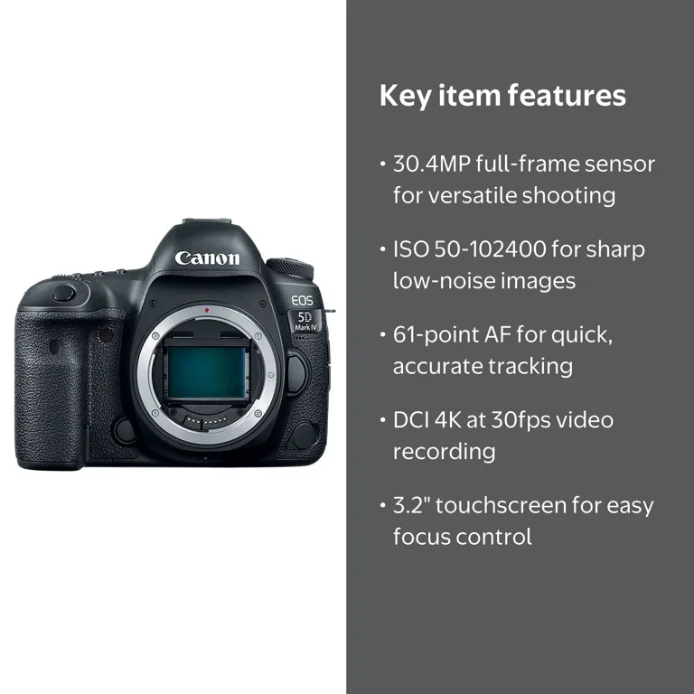 Canon EOS 5D Mark IV DSLR Camera Body, 30.4 MP Full-Frame