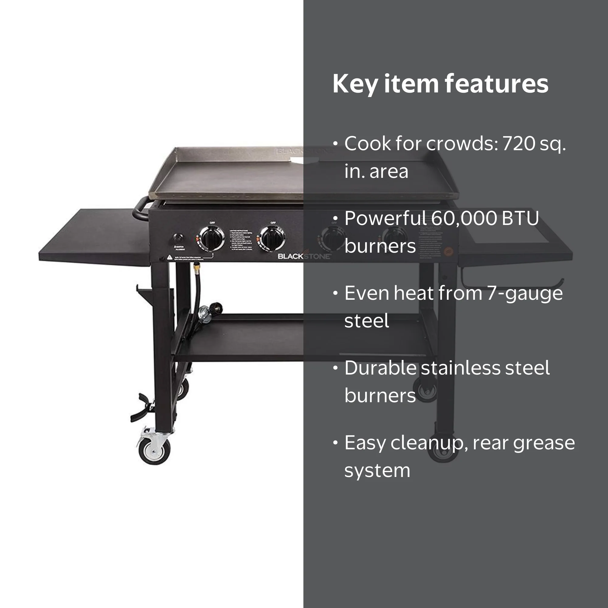 Blackstone 1554 Cooking 4 Burner Flat Top Gas Grill Propane