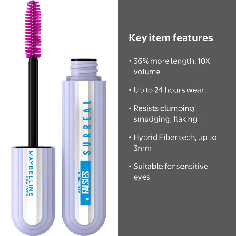 Maybelline, Mascara, Surreal Extensions Waterproof, 0.33 fl oz