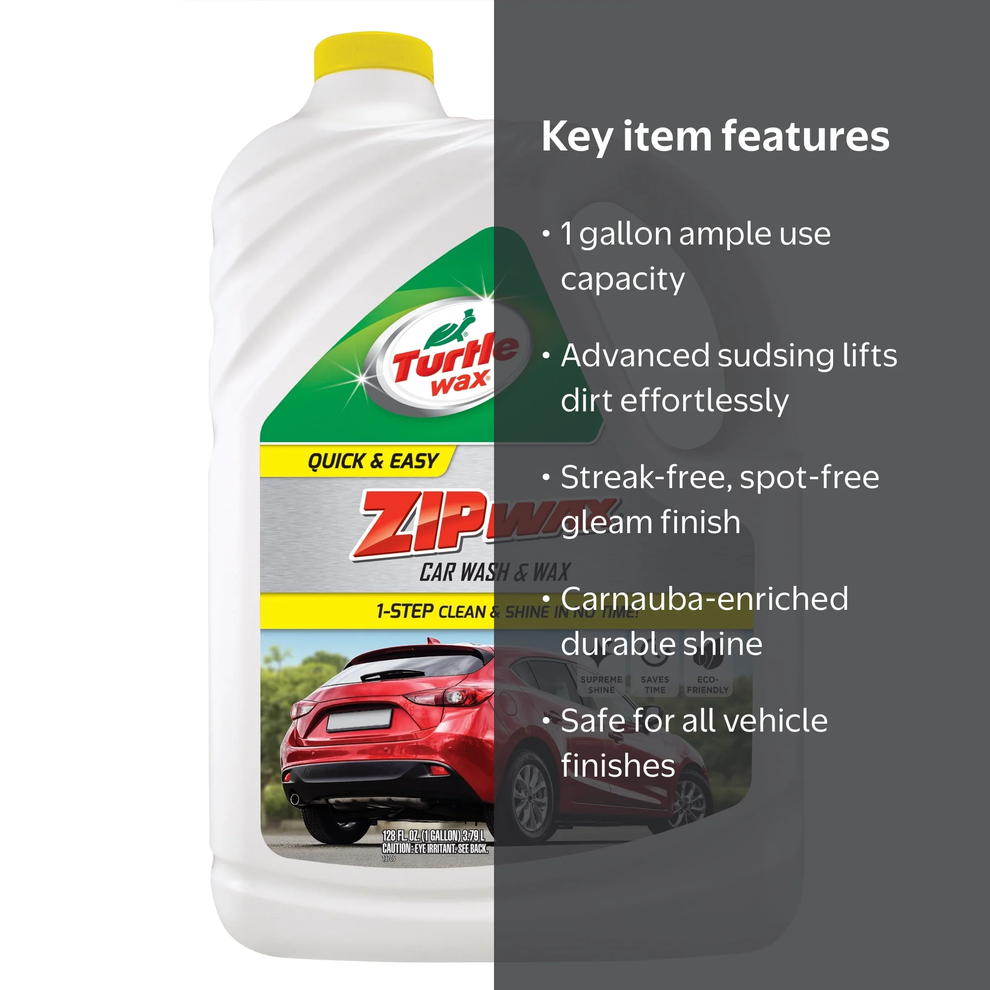 Turtle Wax Zip Wax Quick & Easy Car Wash, Cleaner and Wax, 1
