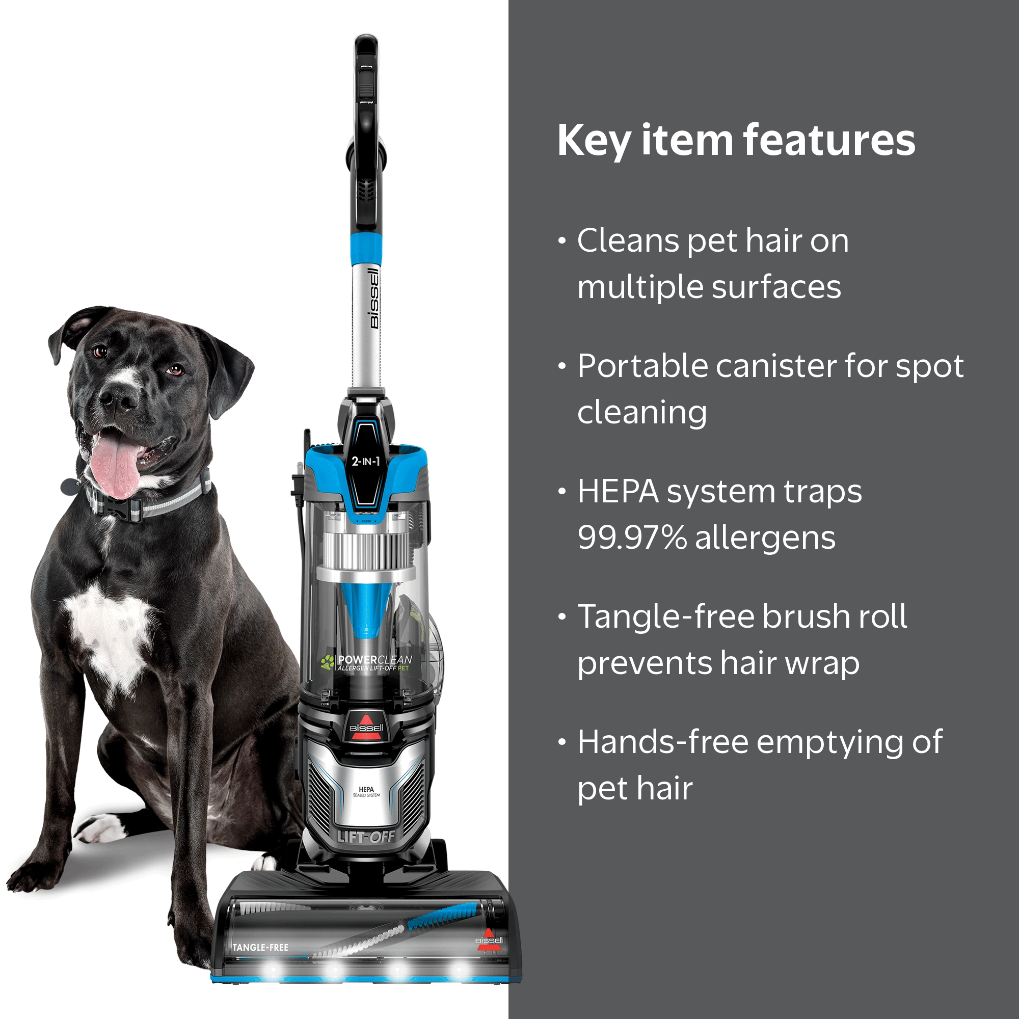 BISSELL, PowerClean Allergen Pet Lift-Off, 3399, Black - Walmart.com