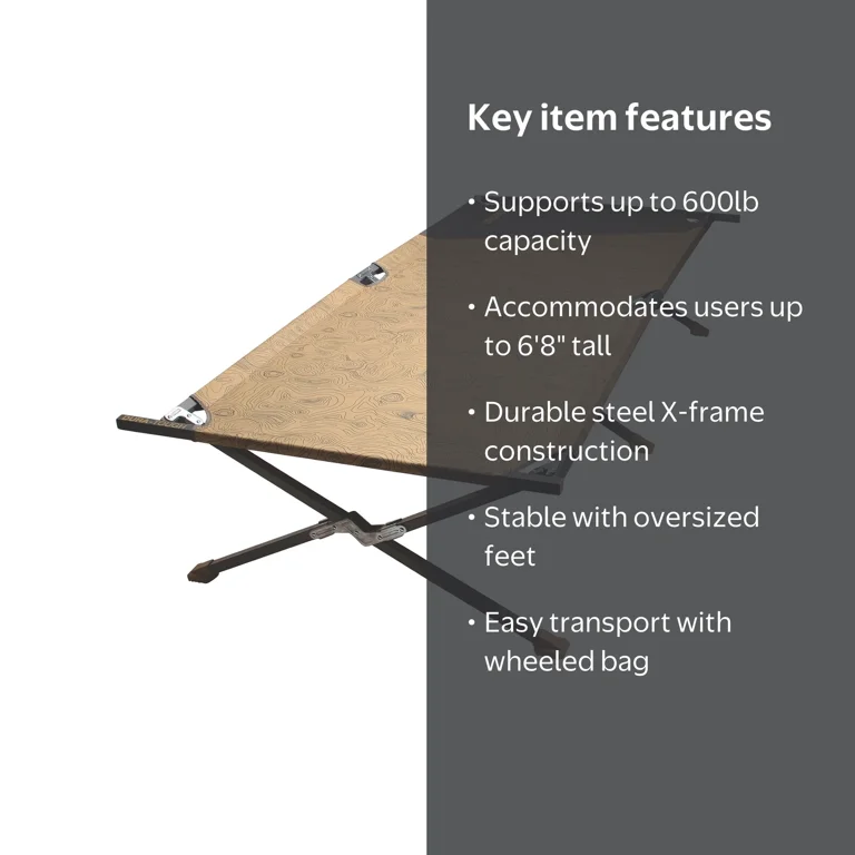 Coleman Big-n-Tall Cot - Steel Frame Portable Folding Camping Bed