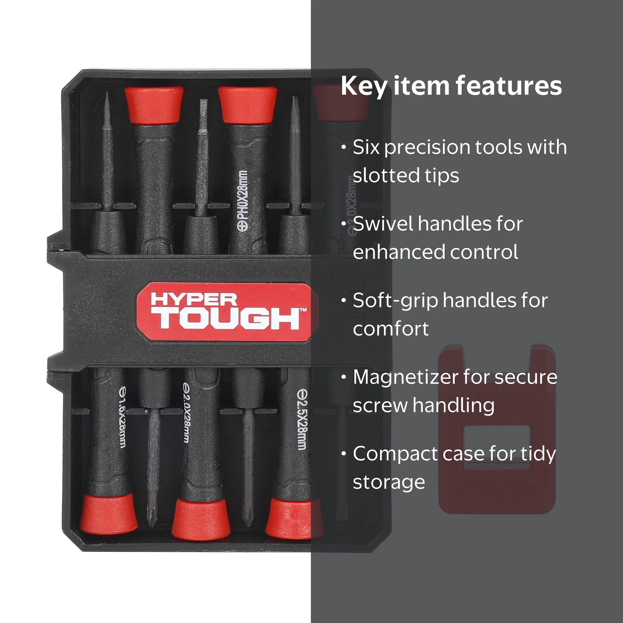 Hyper Tough Swivel Handle Precision Screwdriver Set, 6 Pieces