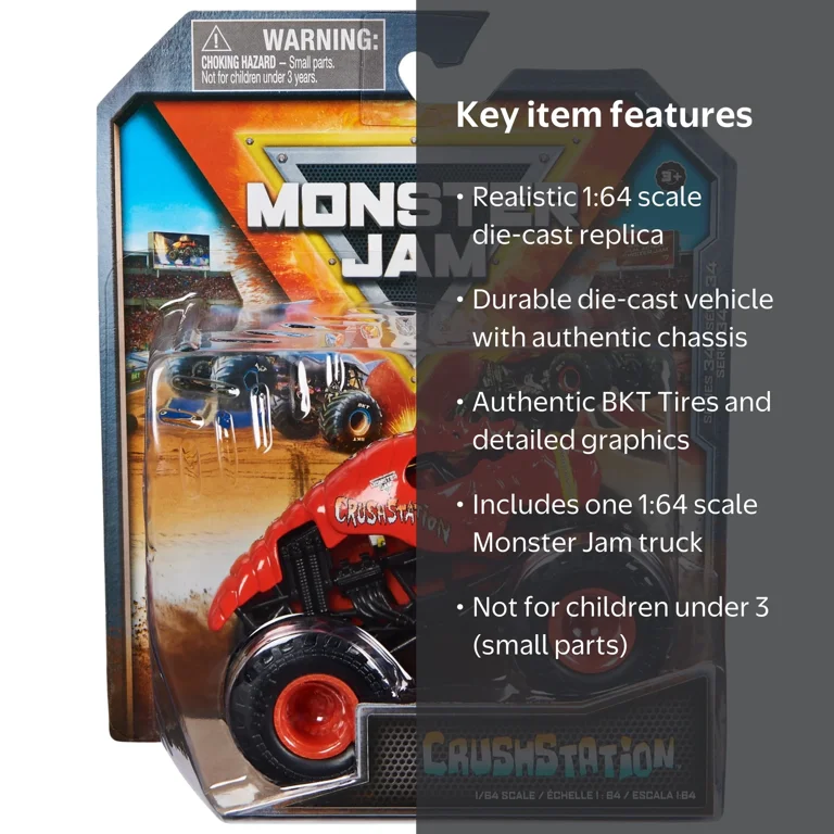 Monster Jam, Official Crushstation Monster Truck, 1:64 Die-Cast