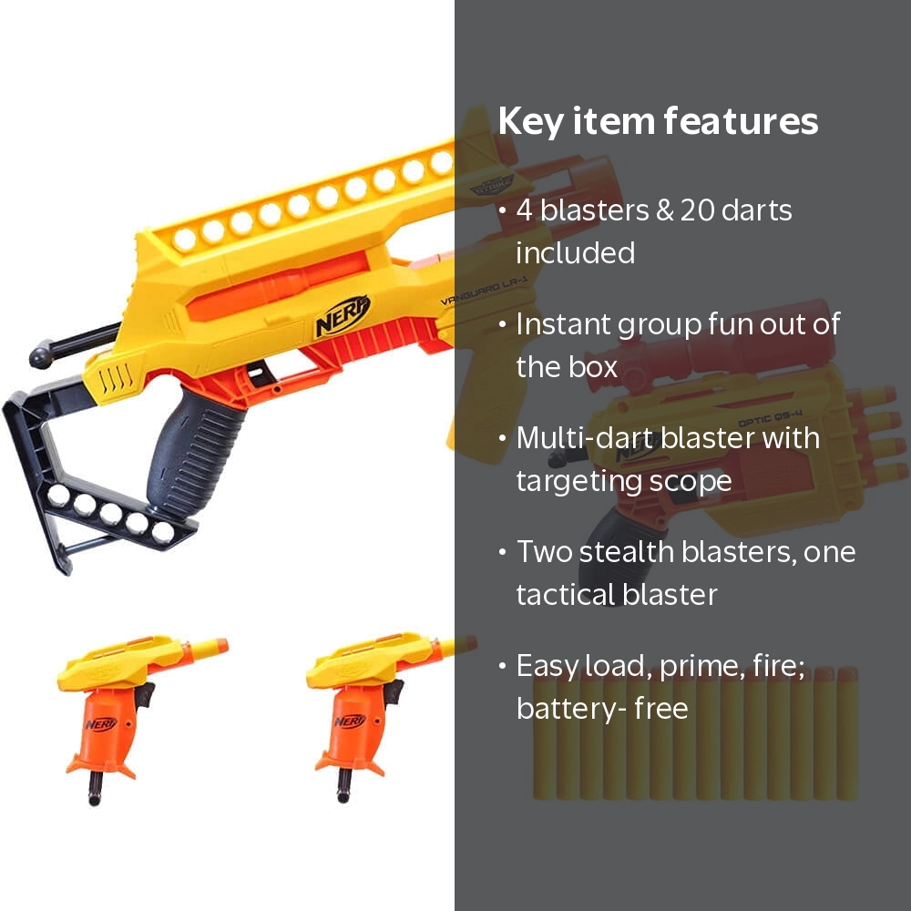 Hasbro Nerf Alpha Strike 4 Blaster Infantry Pack, Ages 8 and Up