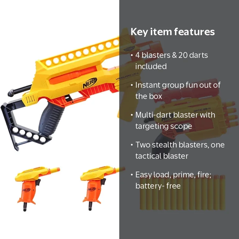 Hasbro Nerf Alpha Strike 4 Blaster Infantry Pack, Ages 8 and Up