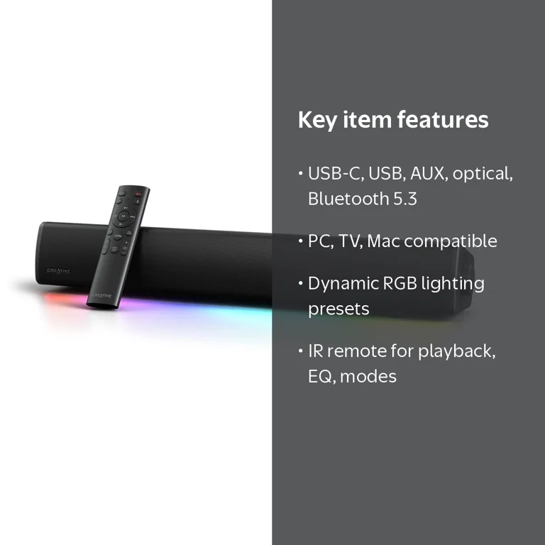 Creative Sound Blaster GS5 Bluetooth Sound Bar Speaker, 60 W RMS
