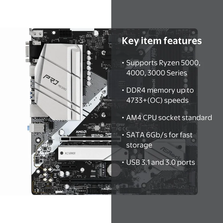 ASRock, Motherboard, Micro ATX, AMD B550, SATA 6Gb s - Walmart.com
