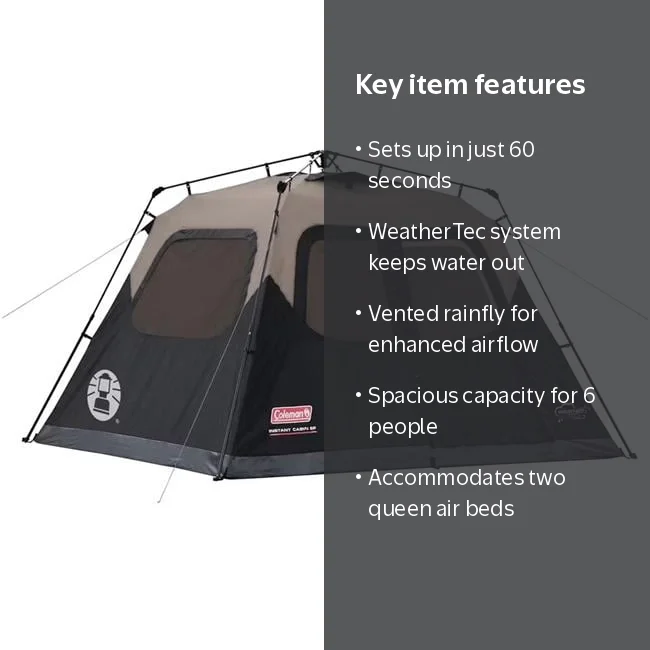 Coleman 110685 6 Person Instant Cabin Tent - Walmart.com