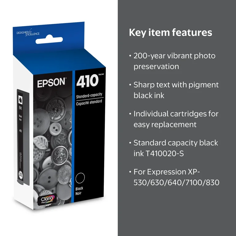 EPSON 410 Claria Premium Ink Standard Capacity Black (T410020-S