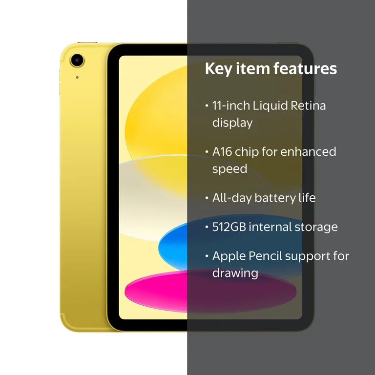Apple Apple 11-inch iPad Wi-Fi + Cellular 512GB - Yellow - Walmart.com