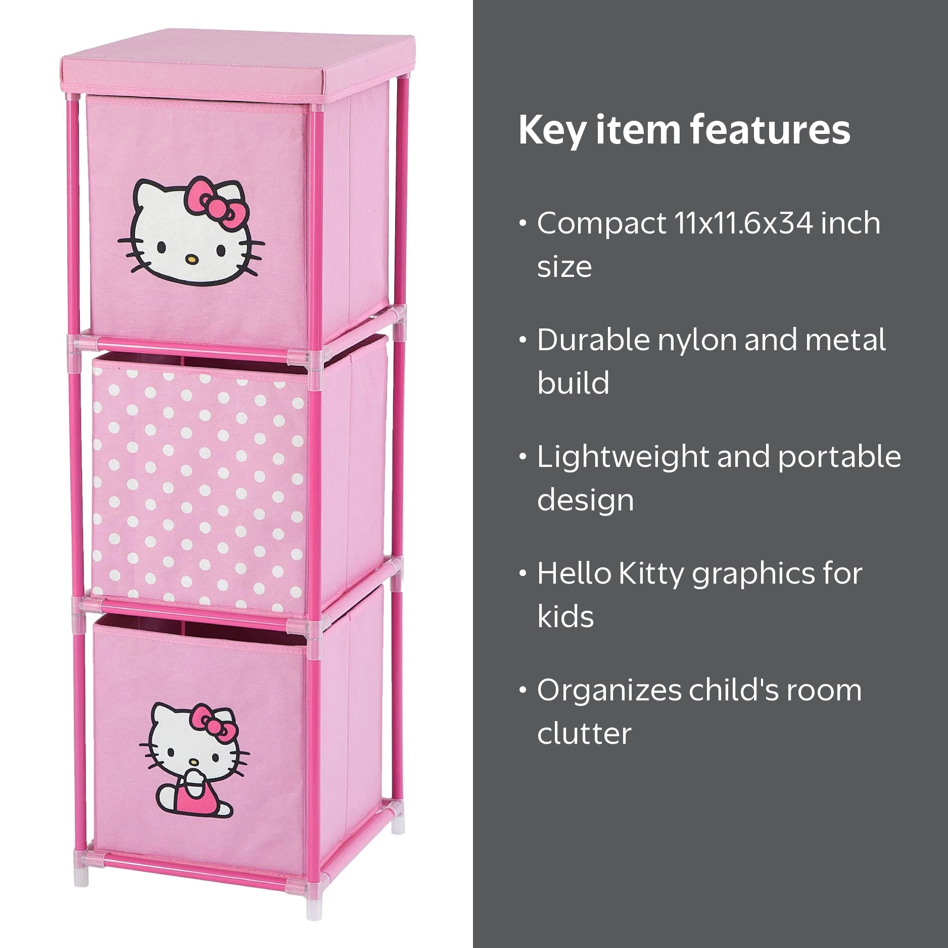 Hello Kitty Kids' Storage Tower, Pink - Walmart.com