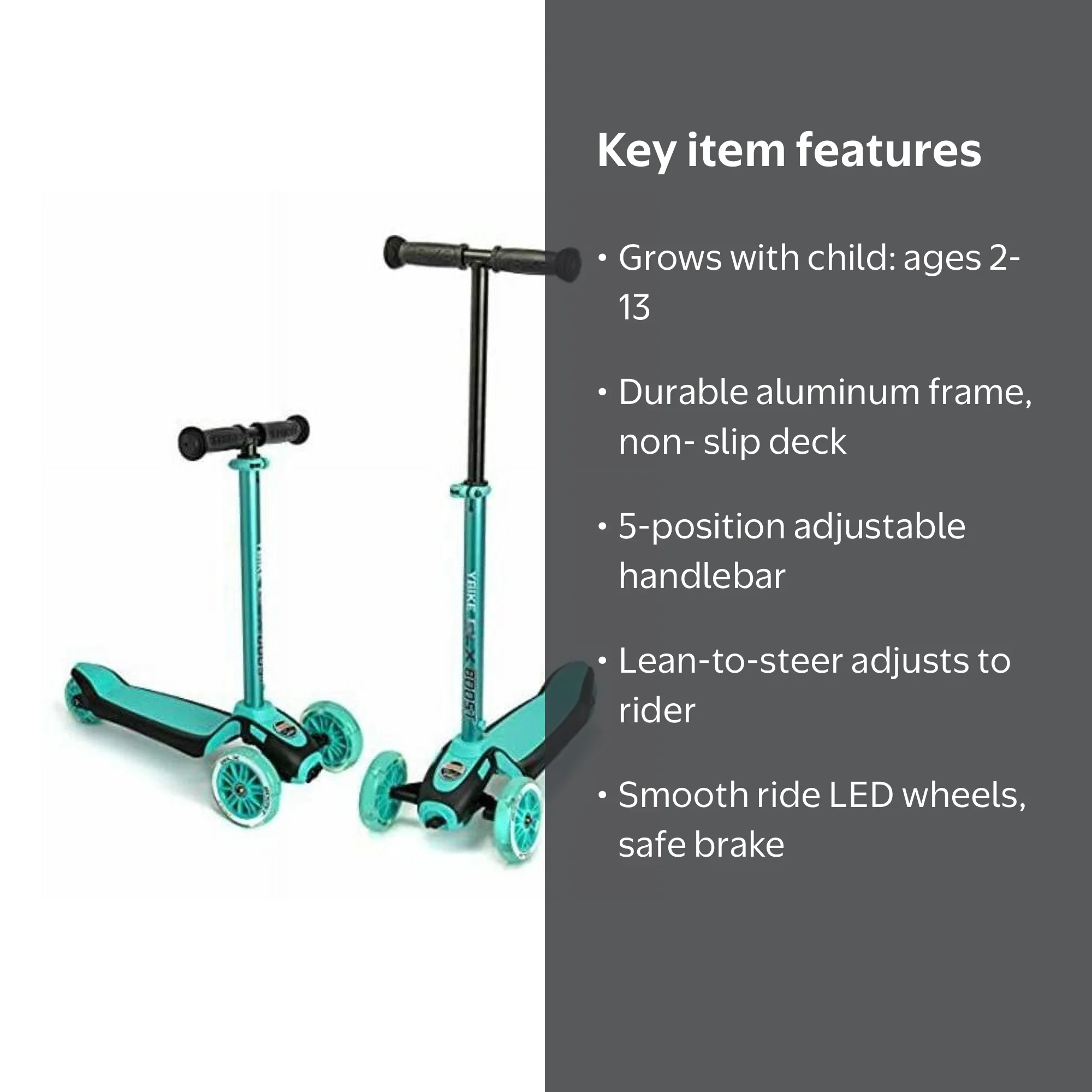 YBike YGLXB6 GLX Boost Scooter with Adjustable Steering