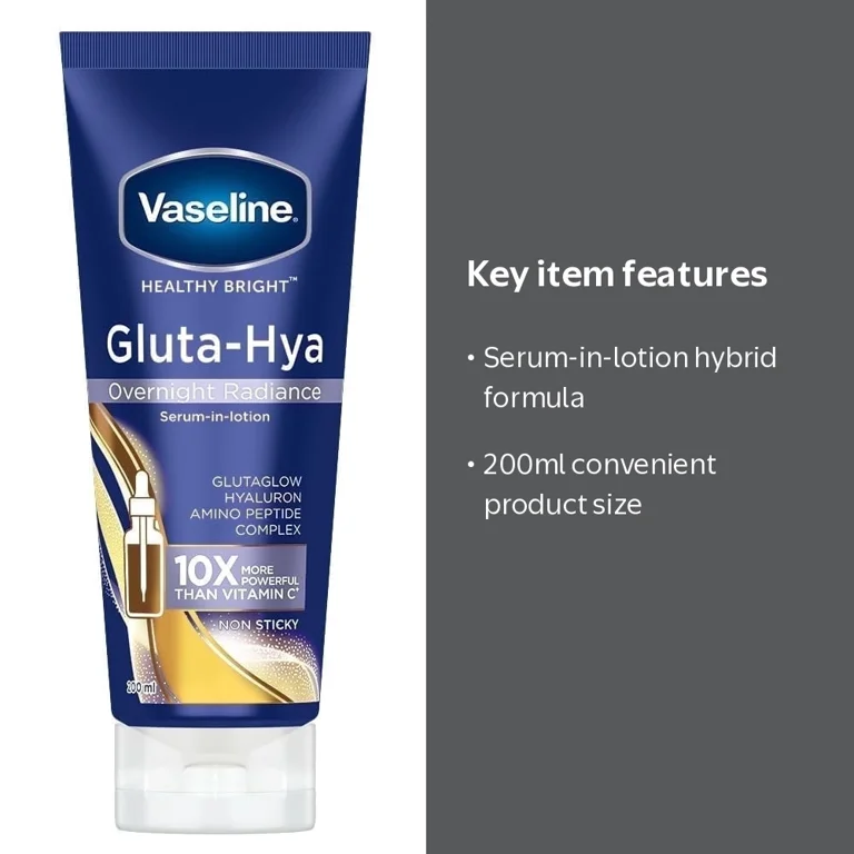 Vaseline Gluta-Hya Overnight Radiance, Serum-In-Lotion, Amino