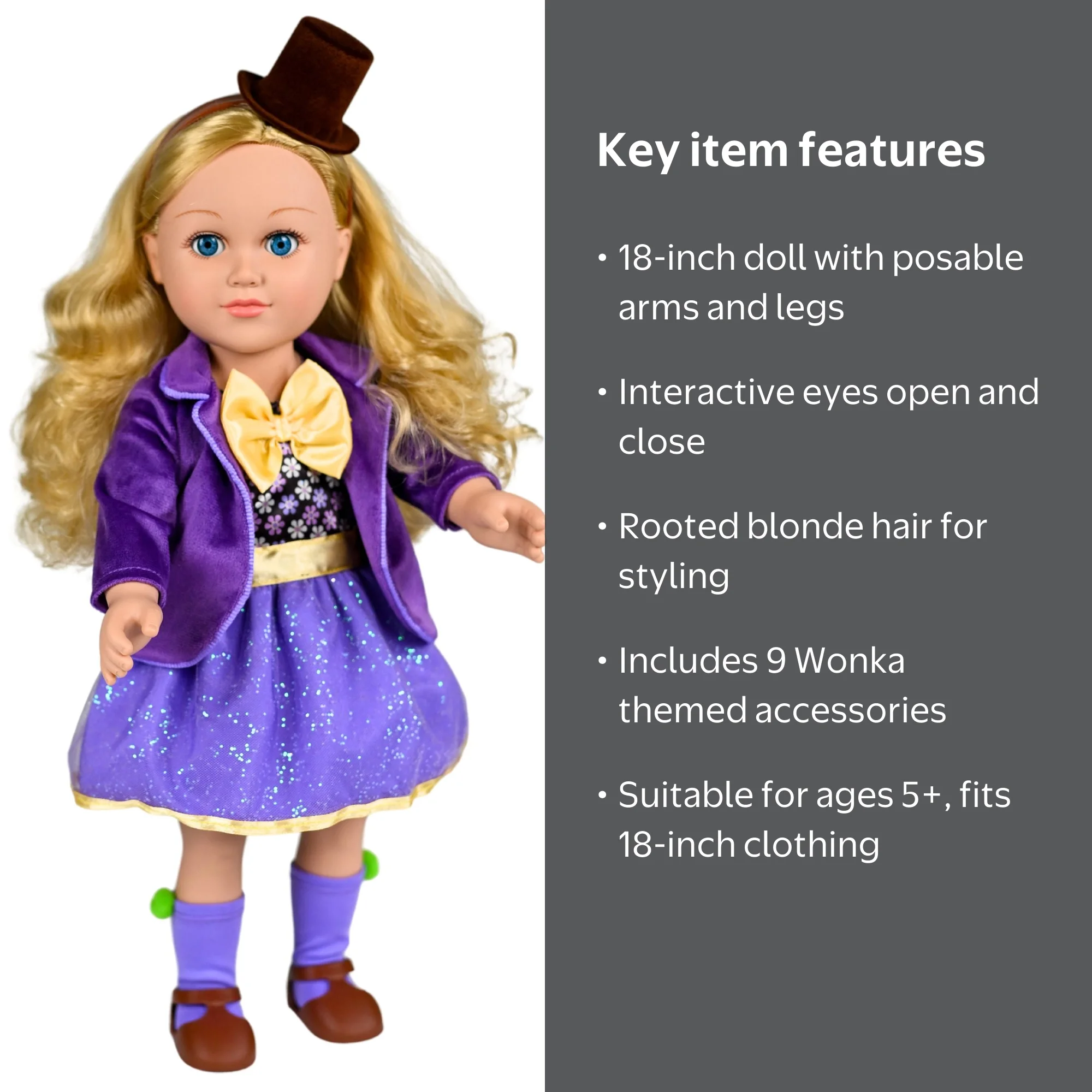 My Life As Willy Wonka Posable 18-inch Doll, Medium Blonde Hair