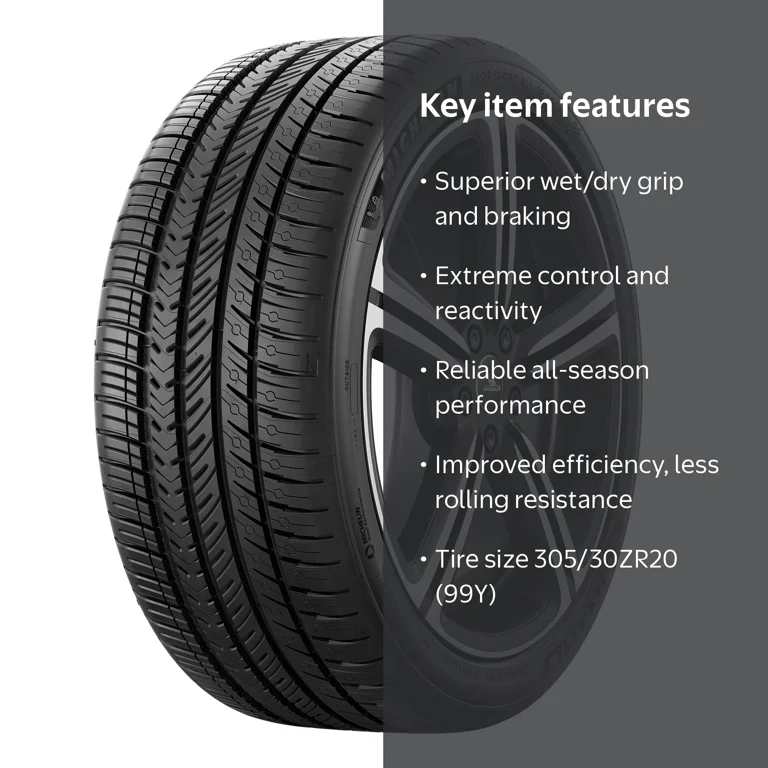 Michelin Pilot Sport All-Season 4 Tire, 305/30ZR20, 99Y, High