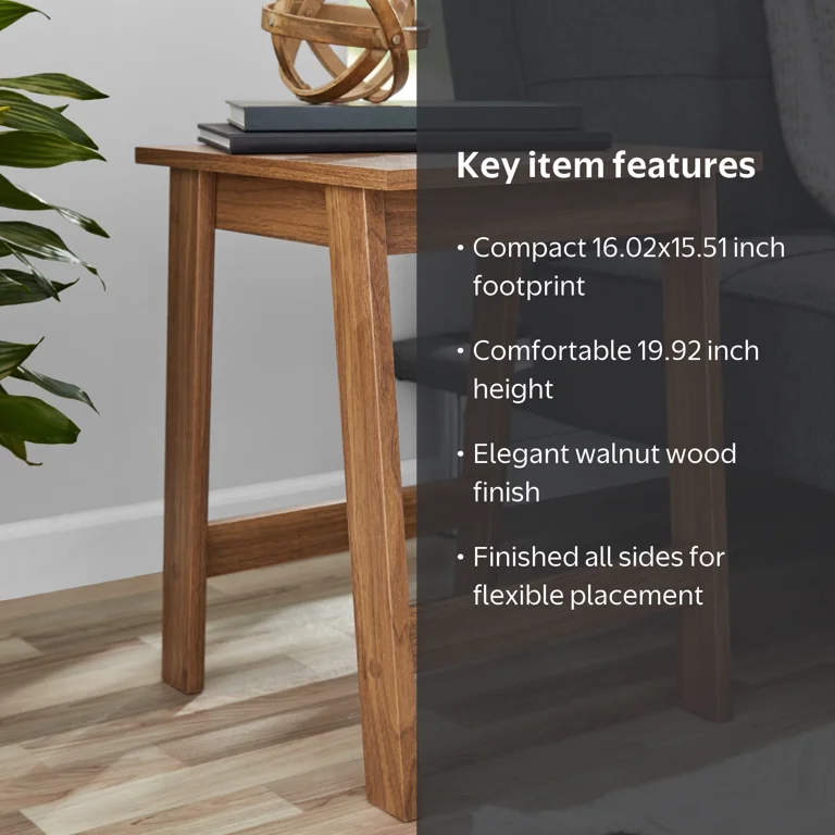  wood sidetable ❗️ Mainstays Small Square Wood Side Table, Walnut Finish - Walmart.com