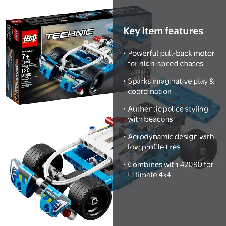 LEGO Technic Police Pursuit 42091 Combo Car - Walmart.com