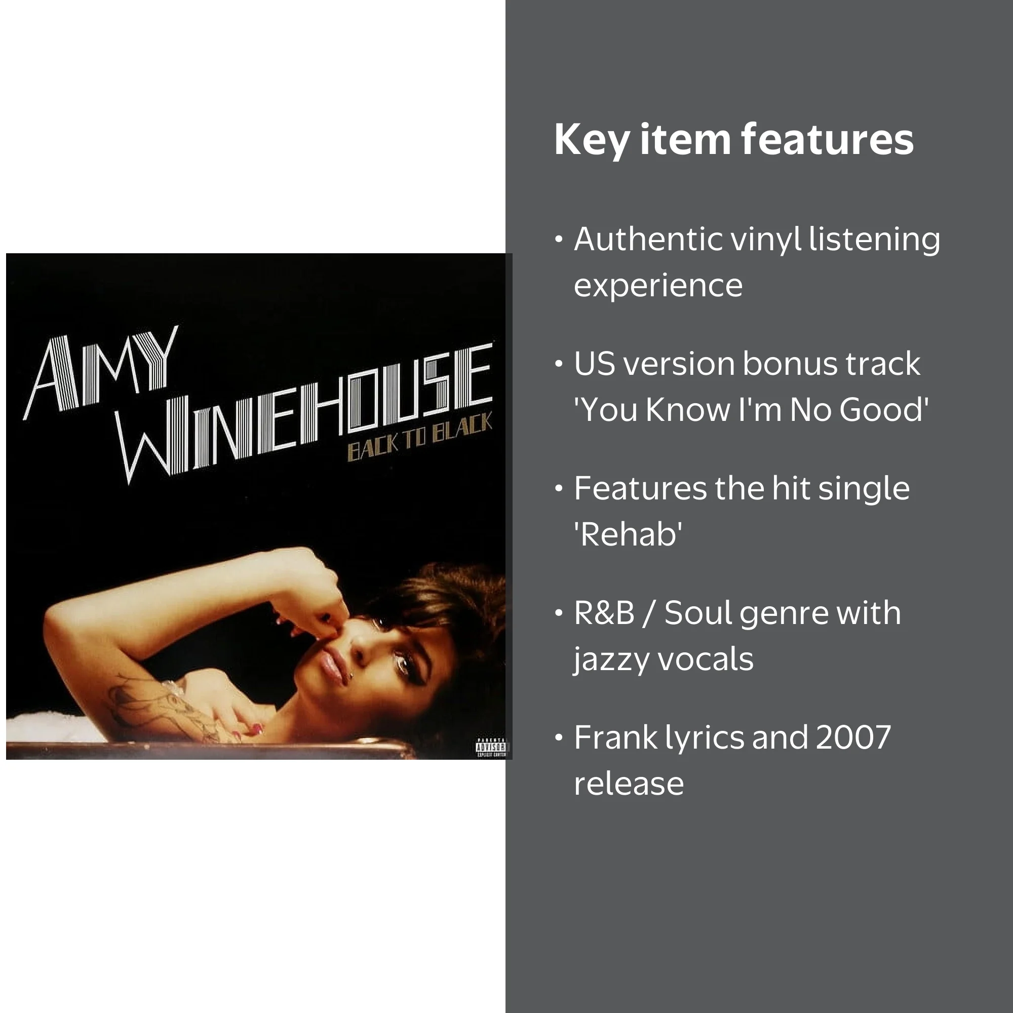 Republic Records Amy Winehouse Back to Black Vinyl Music