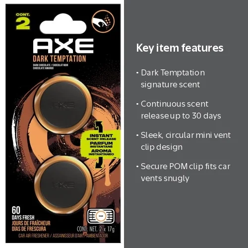 Axe, Car Air Freshener, Dark Temptation Scent, 2 Pack - Walmart.com