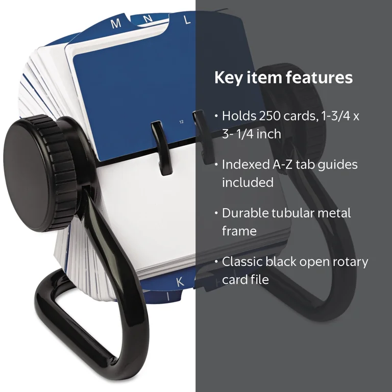 Rolodex, Open Rotary Card File, 250 Capacity, Black - Walmart.com