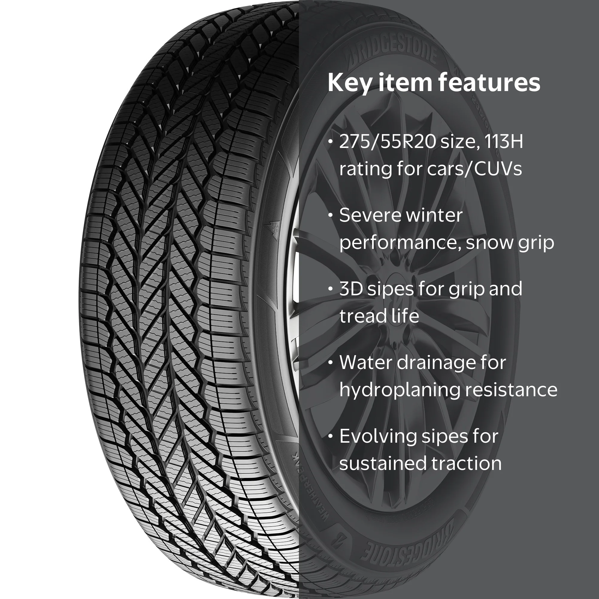Bridgestone Weatherpeak All Weather 275/55R20 113H Passenger Tire