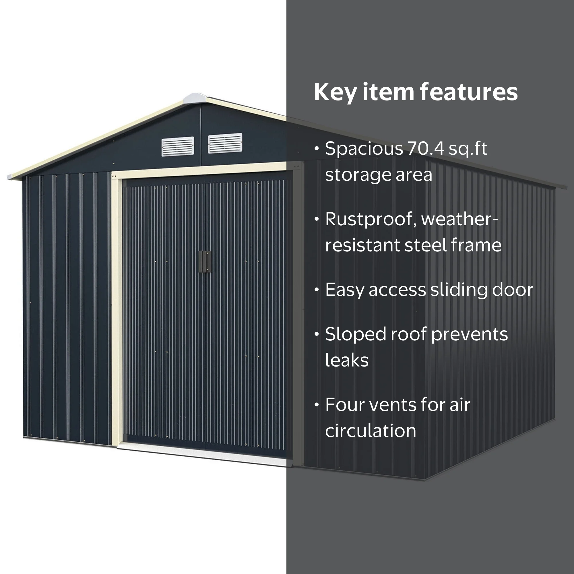 バーグ Gymax 9' x 8' Outdoor Tool Storage Shed Large Utility Storage