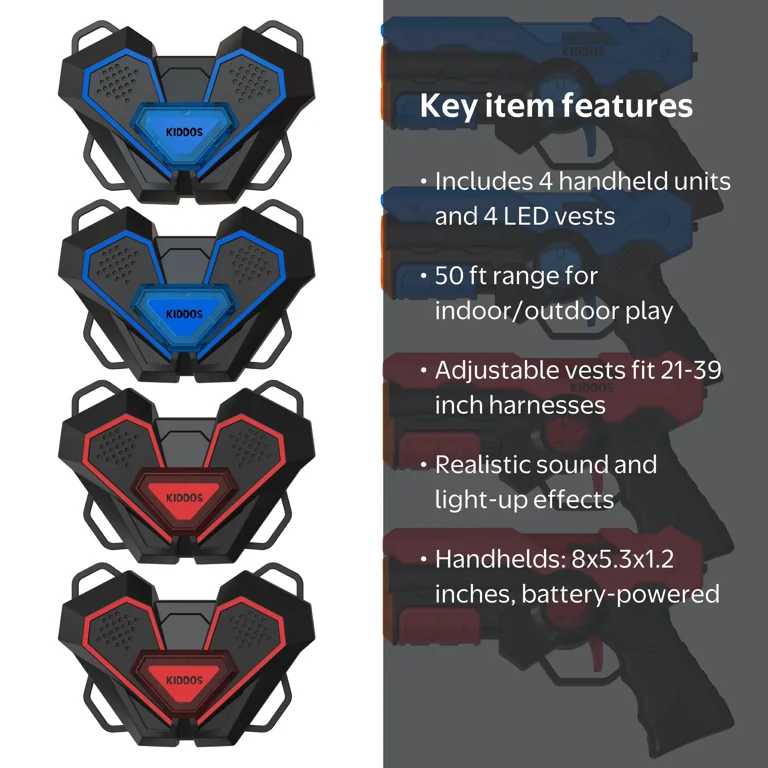 Kiddos Laser Tag Blasters Set, Battery Powered Laser Tag Guns and