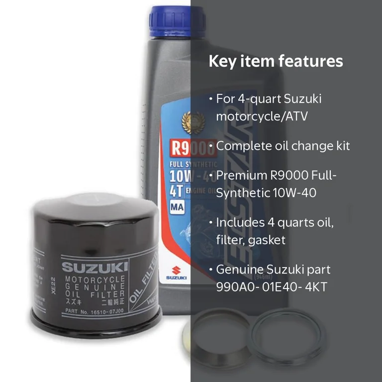 Suzuki ECSTAR R9000 Motorcycle Oil Change Kit, Full Synthetic