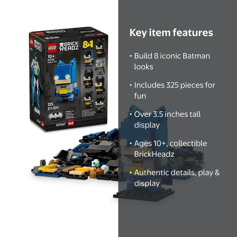 LEGO, Brickheadz 40748 Batman 8in1 Set, Collectible Kids Gift