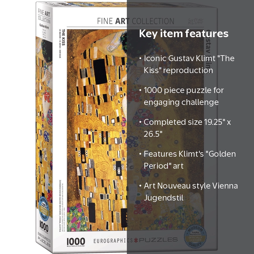 The Kiss by Gustav Klimt 1000-Piece Puzzle - Walmart.com