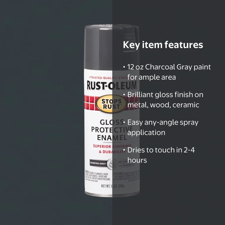 Charcoal Gray, Rust-Oleum Stops Rust Protective Enamel Gloss Spray