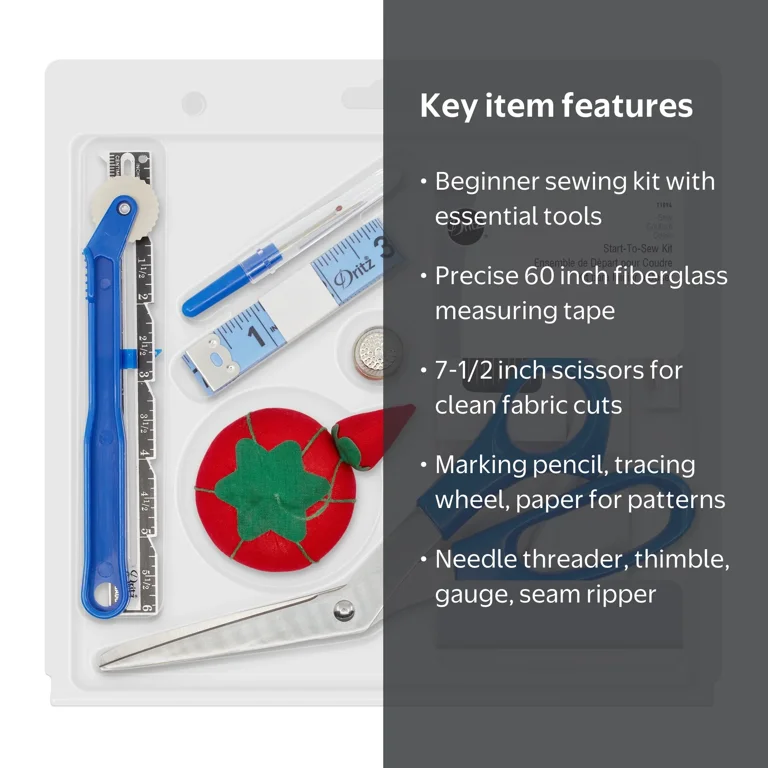 Dritz, Start-To-Sew Kit, Includes Notions and Tools in Reusable