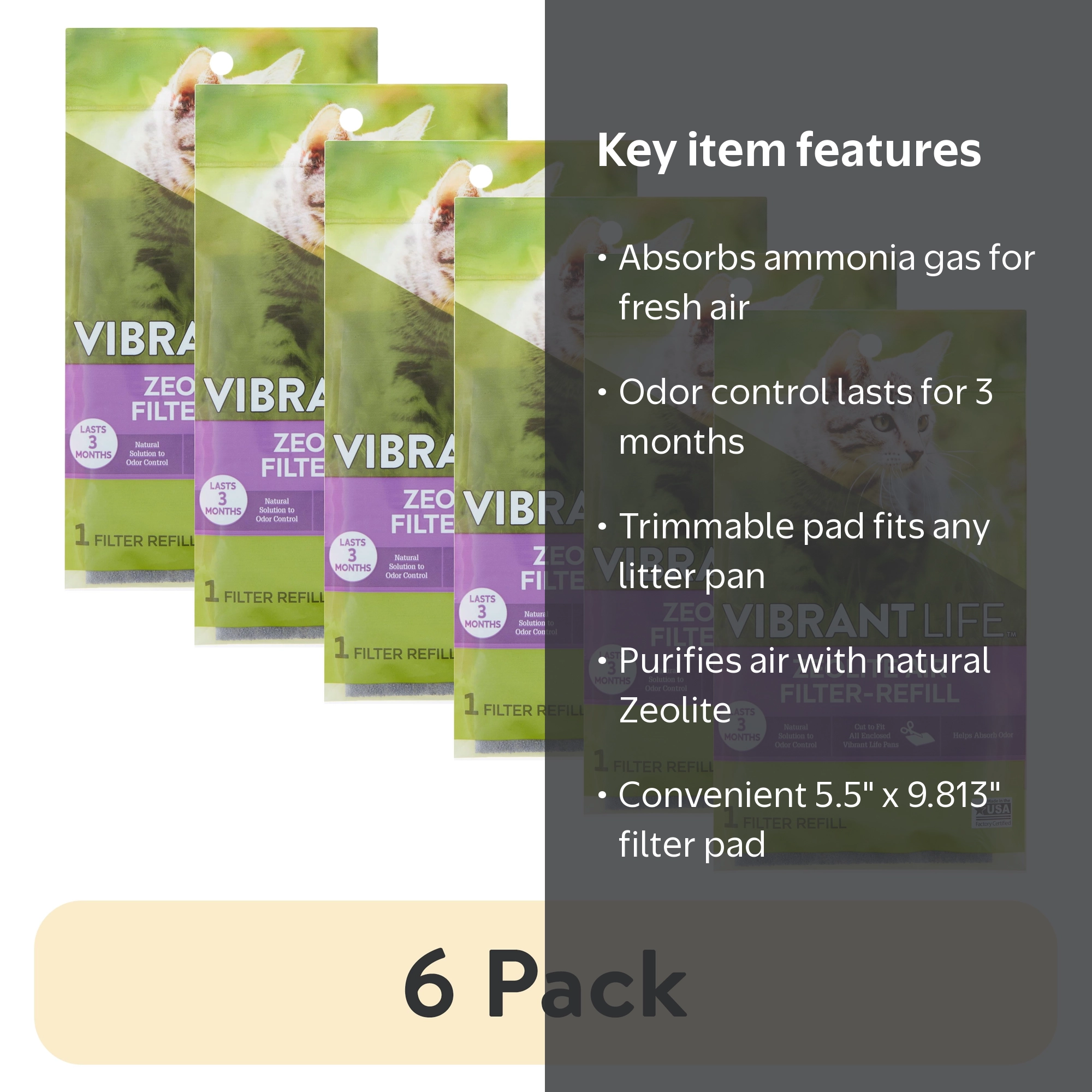 6 pack) Vibrant Life Cat Litter Box Filter Replacement - Walmart.com