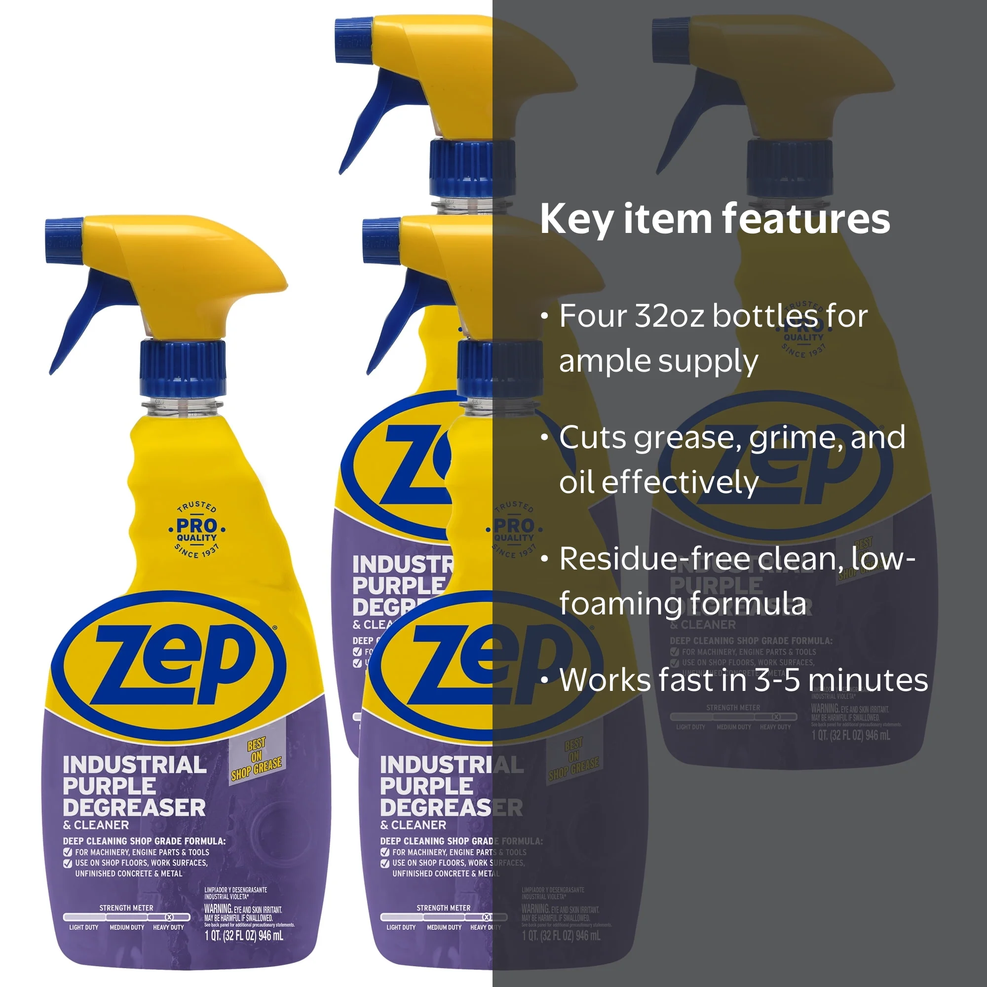 Zep, Heavy-Duty Degreaser Spray, 32 fl oz, Purple Concentrate
