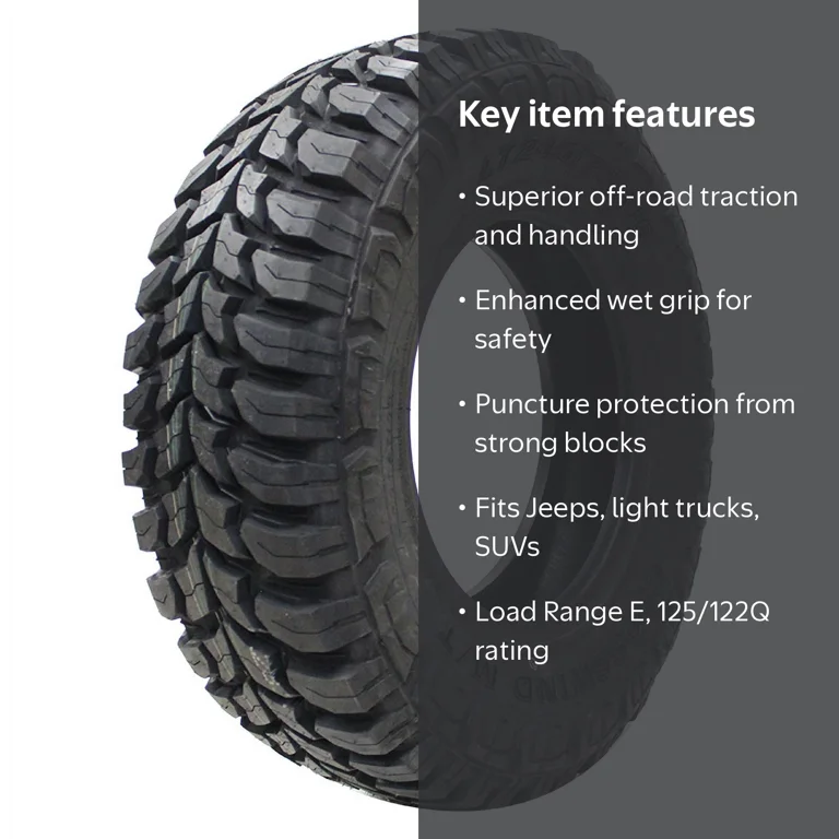 Crosswind M/T LT 285/65R18 Load E 10 Ply MT Mud Tire for Light
