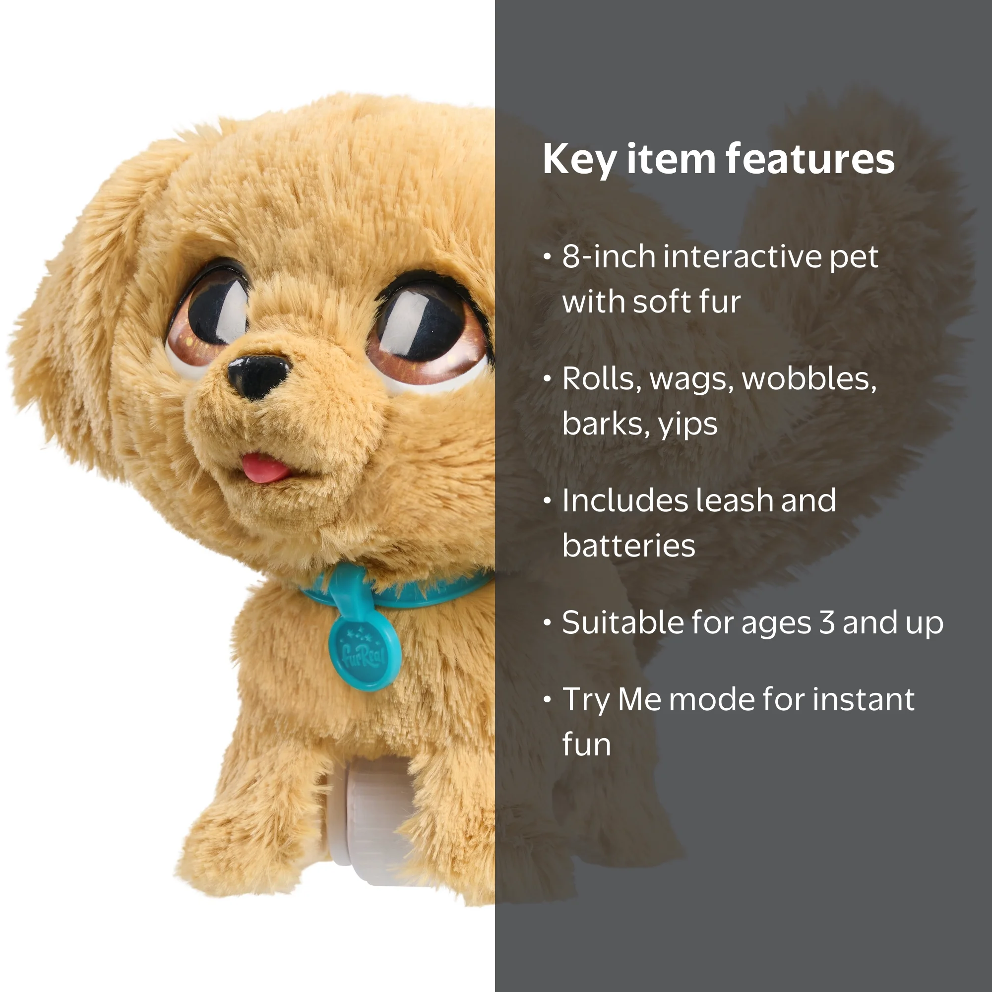furReal, Interactive Toy Dog, Wag-A-Lots Golden Retriever, 8 inch