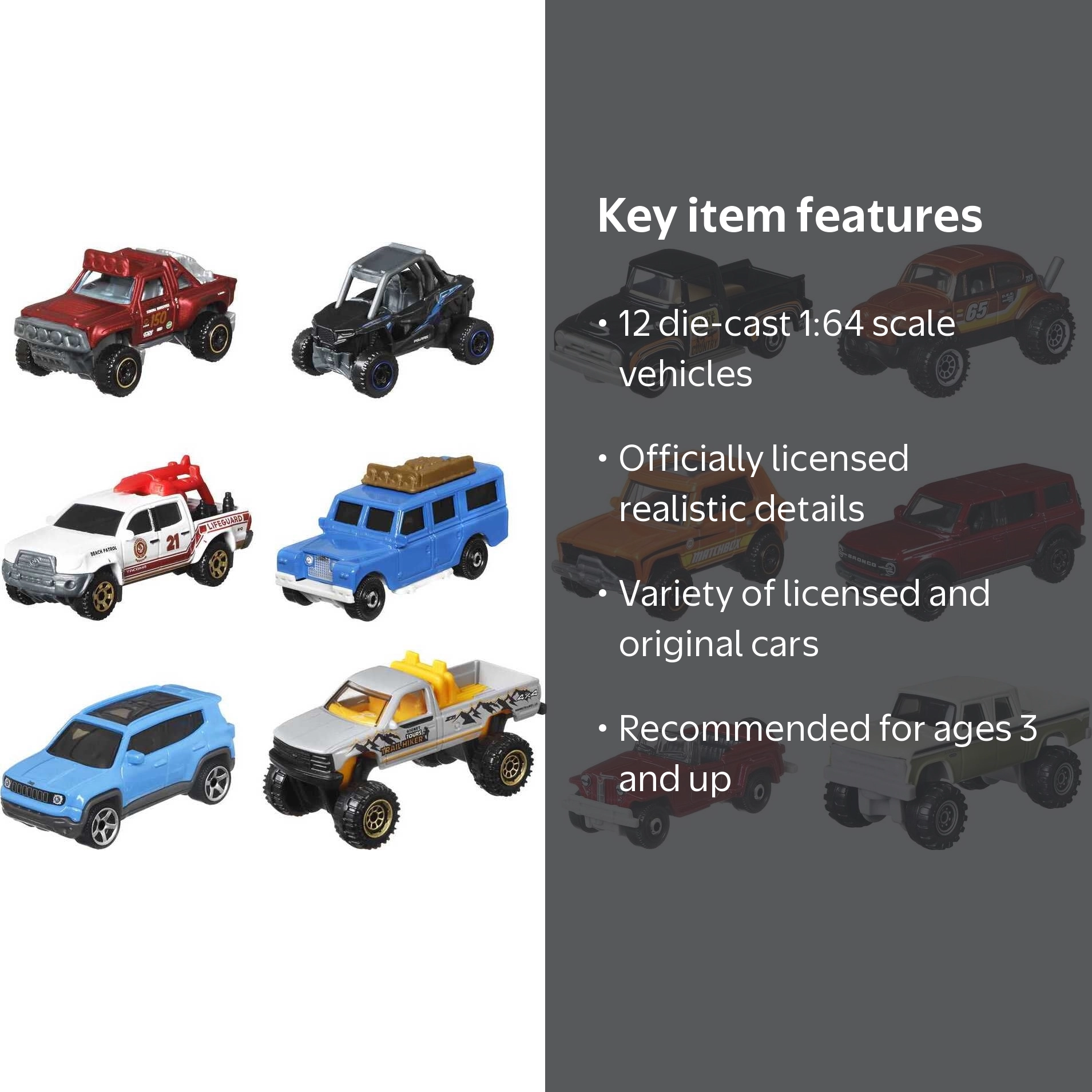 Matchbox Cars Adventure 12-Pack, Set of 12 1:64 Scale Vehicles