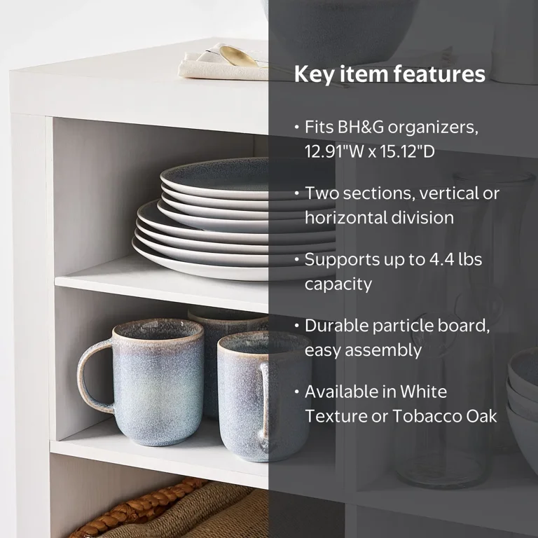 Better Homes & Gardens White Texture H Shelf Cube Organizer Insert